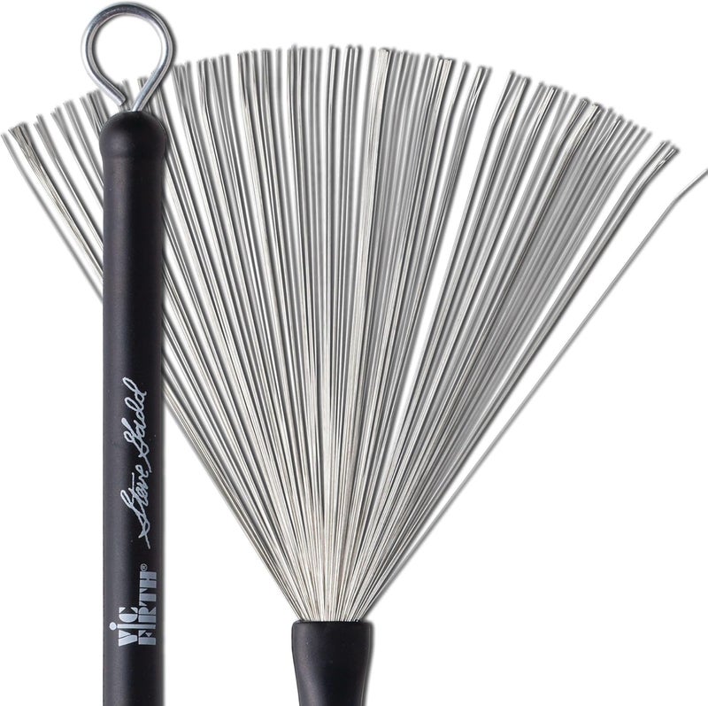 Vic Firth Steve Gadd Signature Drum Brushes - Retractable Medium Gauge Wire with Black Plastic Handle - Image 4